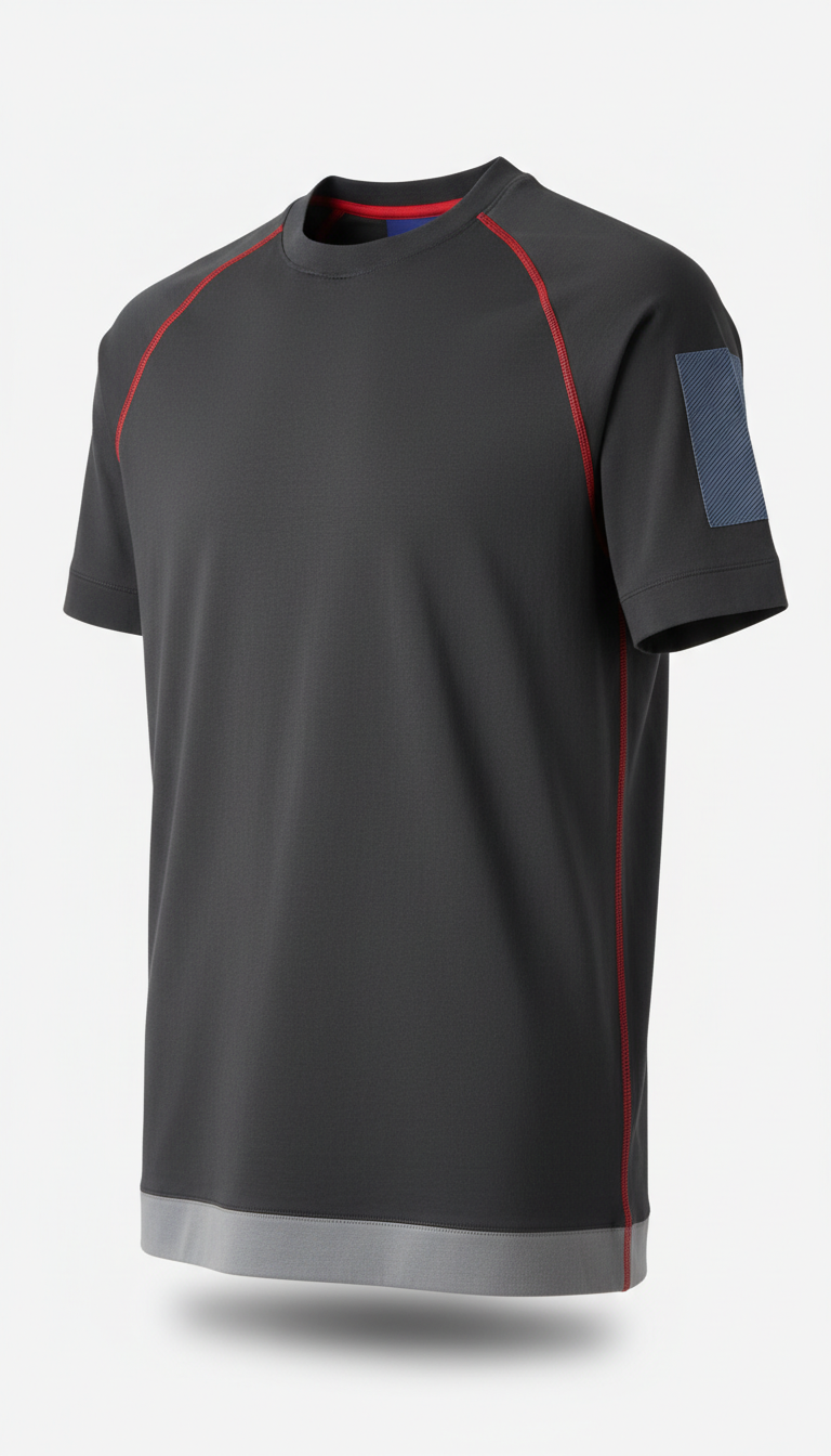 Technical Cotton Tee with Taped Seams